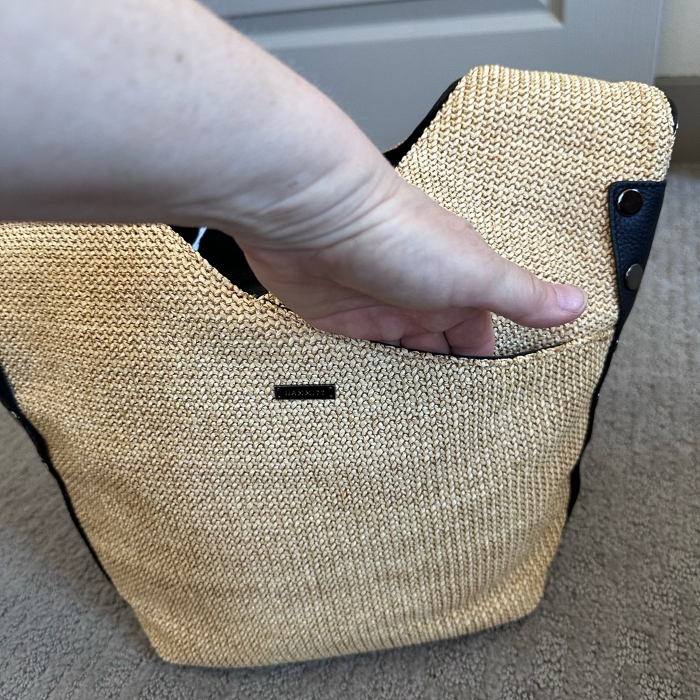 Hammitt Natural Straw Hobo with Black Leather Trim - Picture 6 of 15